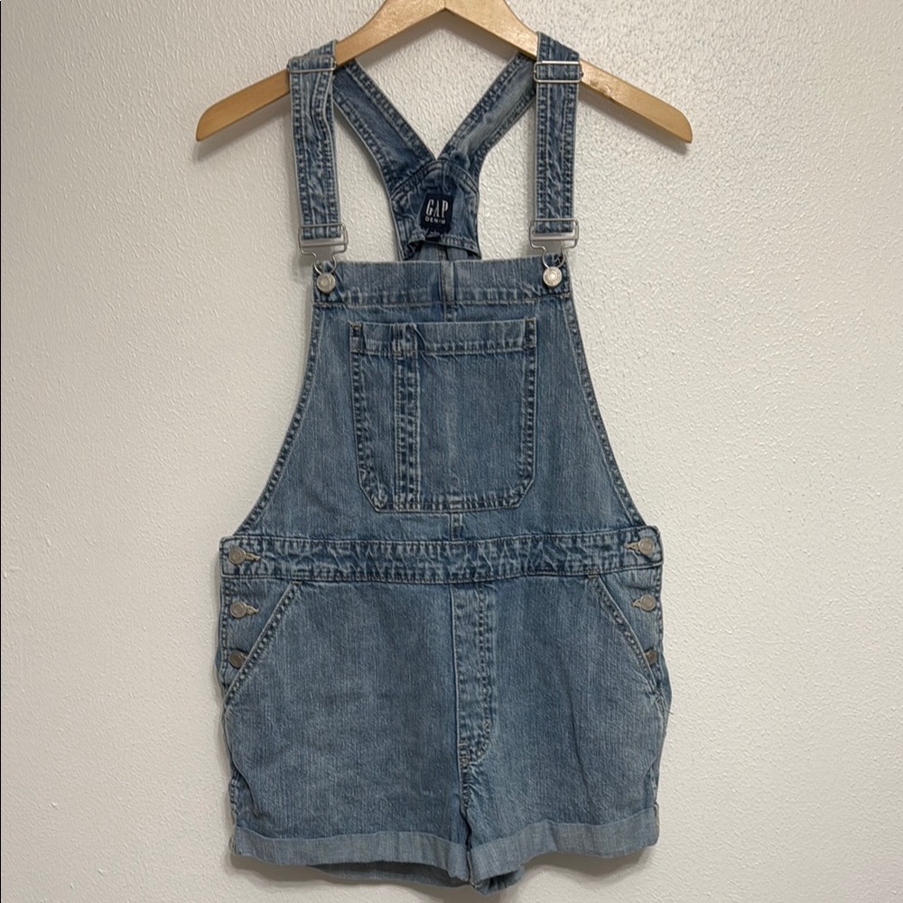 Ladies Gap Denim Overall Shorts Size Large